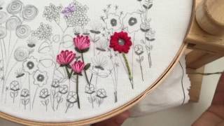 Flower Stem Reverse Split Stitch Hand Embroidery Tutorial [upl. by Fridell]