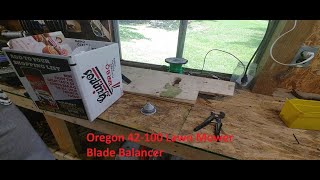 All American Lawn mower blade Sharpener Clone Fixed Oregon 42100 Balancer [upl. by Lynea464]