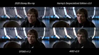 Original Darth Vader Death 4X COMPARISON  Despecialized 4K83 Bluray OTD83  Return of the Jedi [upl. by Anstice]