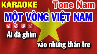 Một Vòng Việt Nam Karaoke Tone Nam  Beat Chuẩn  Huỳnh Lê [upl. by Thorne493]