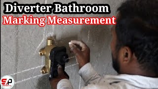 Bathroom water pipeline marking  Diverter fitting bathroom  Bathroom plumbing measurement [upl. by Avrit]