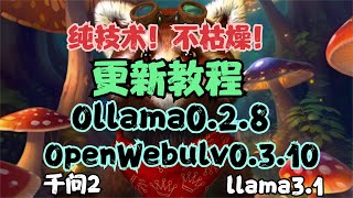 AIStarter更新Ollama028OpenWebui v0310教程，使用千问2和llama31最新大模型 [upl. by Eniamraj687]