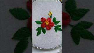 Wow very beautiful flower designhand embroidery design ytshort shortvideoshortfeedtoturial [upl. by Nallak]