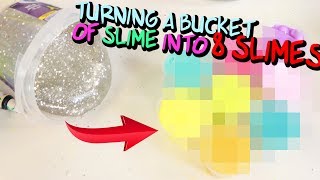 1 STORE BOUGHT SLIME BUCKET INTO 8 HOME MADE SLIMES Slimeatory 484 [upl. by Atteloj]