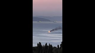 Novorossiysk Naval Base Attacked by Marine Drones [upl. by Kain]