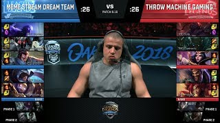 Meme Stream Dream Team vs Throw Machine Gaming  Streamer Show Match at S8 NA LCS 2018 Summer Finals [upl. by Elrahc]