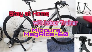 Stay at Home First Impression using Minoura MagRide  60 Bicycle Indoor Trainer [upl. by Arluene]