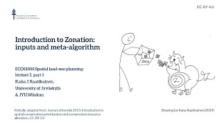 L3 P1 Introduction to Zonation  Inputs and metaalgorithm [upl. by Tipton]