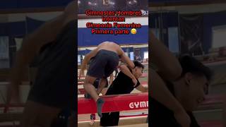 Gimnastas HOMBRES intentan gimnasia FEMENINA pt1 Video completo en mi canal humor gimnasia short [upl. by Kendra]