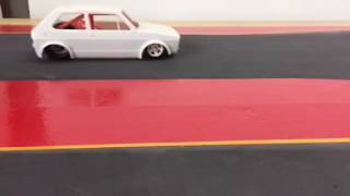 MagDragster Slow Motion  Drag Racing  Slotless car racing  DragStrip [upl. by Lipps292]