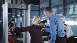 Airport Security Guard Checking Passenger Stock Video [upl. by Ribaudo]