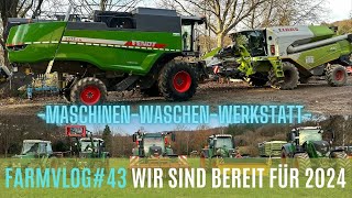 FarmVlog43 Wir zeigen euch unsere Mähdrescher Schlepper und Werkstatt [upl. by Marih]