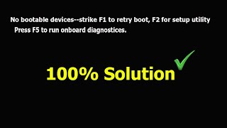 No Bootable Devices strike F1 retry boot F2 for setup utility DELL LATITUDE  Solution ✔ [upl. by Cristi]