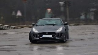 Jaguar F Type donuts and acceleration sound [upl. by Arraik]