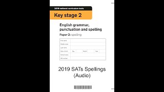 KS2 SATs 2019 Spellings [upl. by Cesar]