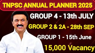 🥳TNPSC New Annual Planner 2025🤠TNPSC GROUP 4 2025💥Tamilnadu Government jobs 2024🍎Job Vacancy 2024 [upl. by Nhguavahs]