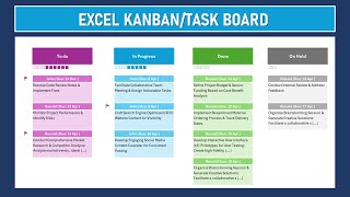 STEP by STEP Excel Kanban Task or Activity Board  Agile Scrum Project Tasks [upl. by Dachia863]