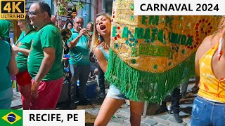 🇧🇷 07022024 Carnival in Brazil started today Recife  PE Brazil 4K recife brazil carnaval [upl. by Akinohs]