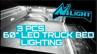 Nilight 3 Pcs 60in LED Truck Bed Lighting Strip Install and Review [upl. by Veradia]