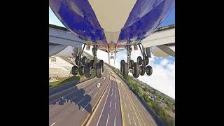 Truly Amazing Landing View in Newyork Airport  B747 Landing Gear View [upl. by Eveleen]