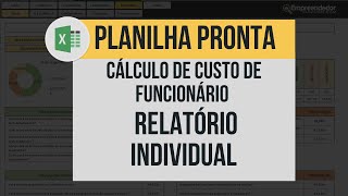 Impressão  Cálculo de Custo de Funcionário 57 Planilha [upl. by Ammon]