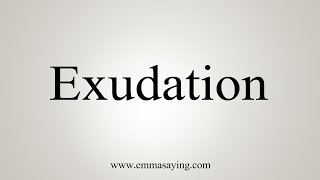 How To Say Exudation [upl. by Akeme]