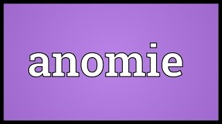 Anomie Meaning [upl. by Melgar]