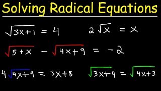 Solving Radical Equations [upl. by Paucker]