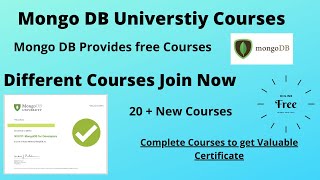 Mongodb University Free Courses Different New Courses on Databases Complete to get Certificate [upl. by Cinom676]