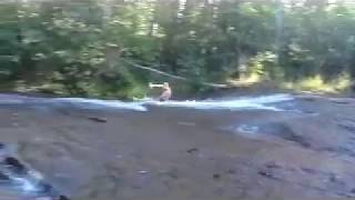 Siskiwit Falls Waterslide  wwwbayfieldkayakcom [upl. by Glick]