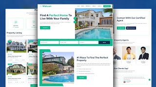 Responsive House Rent Website Using HTML CSS Bootstrap  Bootstrap 5 Website Tutorial [upl. by Eifos115]