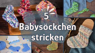 5 einfache Babysöckchen stricken für Anfänger [upl. by Phillipp63]