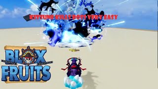 Roblox Bloxfruits Kitsune kills boss very easy [upl. by Tezil]