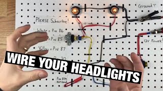 How to Wire a Headlight Relay for Sealed Beam Round amp Rectangle Lights w Floor Dimmer Switch [upl. by Cherey]