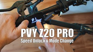 PVY Z20 Pro Speed Unlock Throttle Enable amp Mode Change Guide [upl. by Halford]