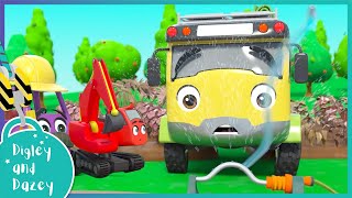 🚧Lets Build a Pond  The Leaky Hose 🚜  Digley and Dazey  Kids Construction Truck Cartoons [upl. by Nyved]