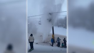 Skiers hurt after burst pipe forces quick action at Beech Mountain Resort  WSOCTV [upl. by Ophelie]