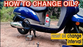 Suzuki Access 125 bs6 engine oil change  Engine oil change interval reset [upl. by Fanestil]