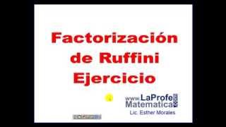 Factorizacion de ruffini ejercicio [upl. by Joo]