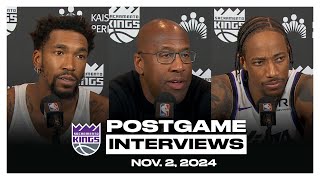 Malik Monk DeMar DeRozan amp Coach Brown  Postgame Interviews 11224 [upl. by Annohsat]