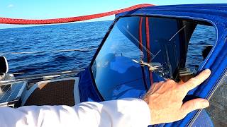 We fix our polycarbonate sprayhood windows at sea [upl. by Lou]