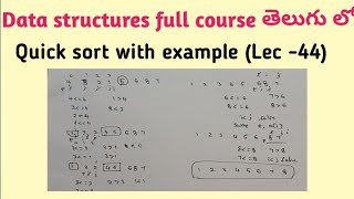 quick sort with example in data structures  sorting techniques [upl. by Khan711]