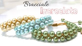 Come fare un Braccialetto incrociato con perle  Diy Tutorial [upl. by Keare786]