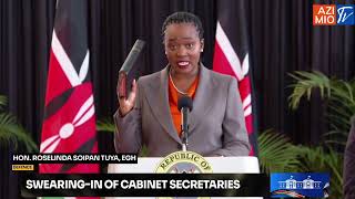 Hon Roselinda Soipan Tuya takes an oath of office as the Cabinet Secretary of Defence [upl. by Annayat]