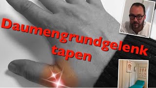 Daumengrundgelenk tapen schmerzen Daumen taping Daumen Kinesio Tape Tapen [upl. by Barncard]