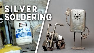 HOW TO SILVER SOLDER  Metal Hardware Sculptures Upcycling etc [upl. by Ulland]