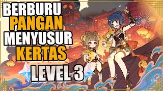 Berburu Pangan Menyusur Kertas Level 3  Pesona Corak Angin Musim Semi Event 【Genshin Impact】 [upl. by Oinota757]