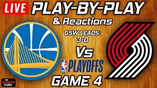 Warriors vs Trail Blazers Game 4  Live PlayByPlay amp Reactions [upl. by Elletsyrk77]