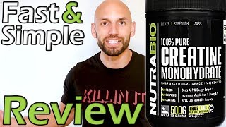 Nutrabio 100 Pure Creatine Monohydrate Supplement Review [upl. by Anjanette805]