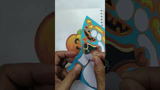 🌟Decorate with Sticker Book Spooky Halloween Pumpkin 🎃 stickersplay paperplay caketopper [upl. by Anelaf]